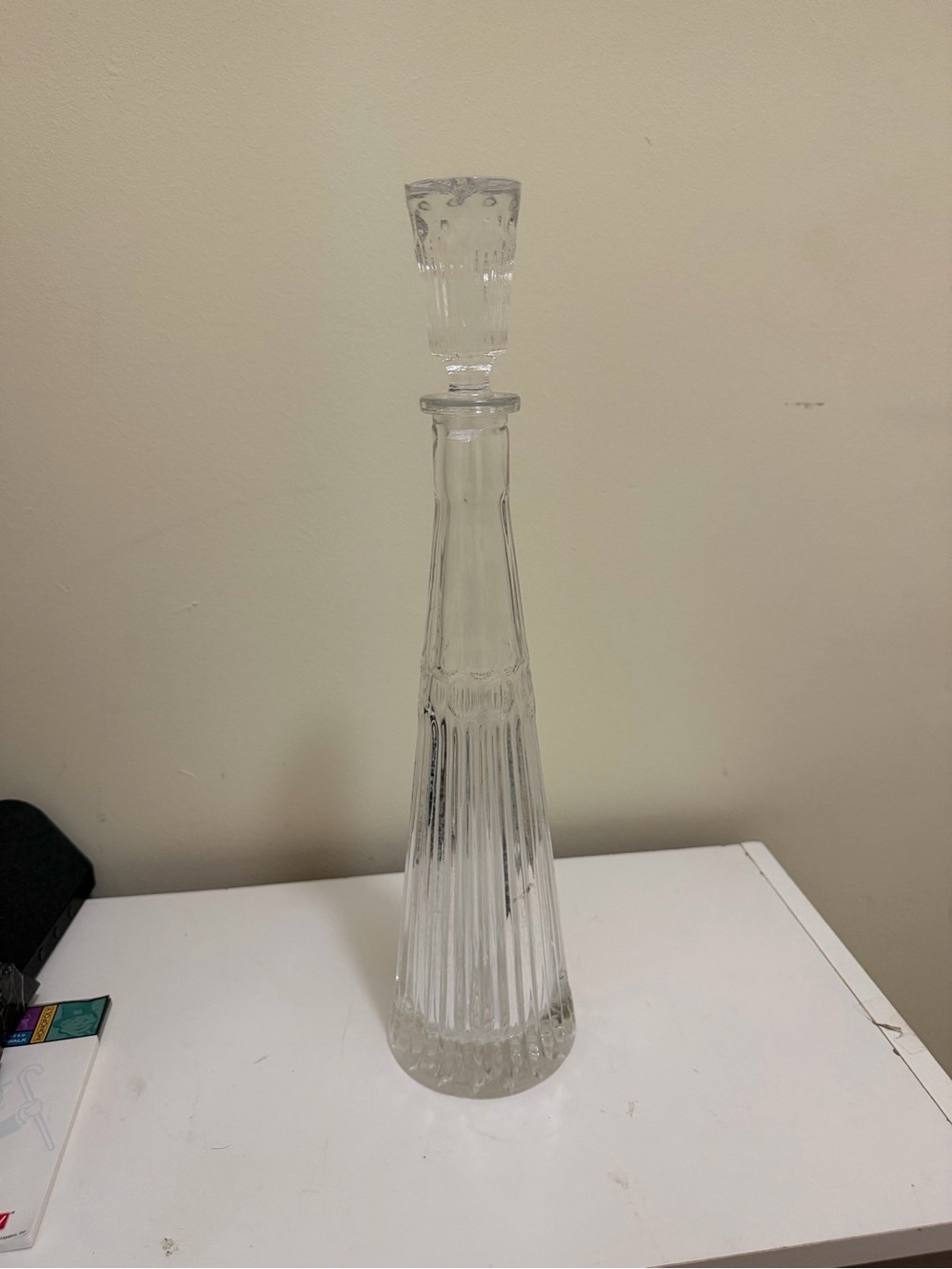 NAMBE Crystal Decanter with Decorative Large Stopper, 16"